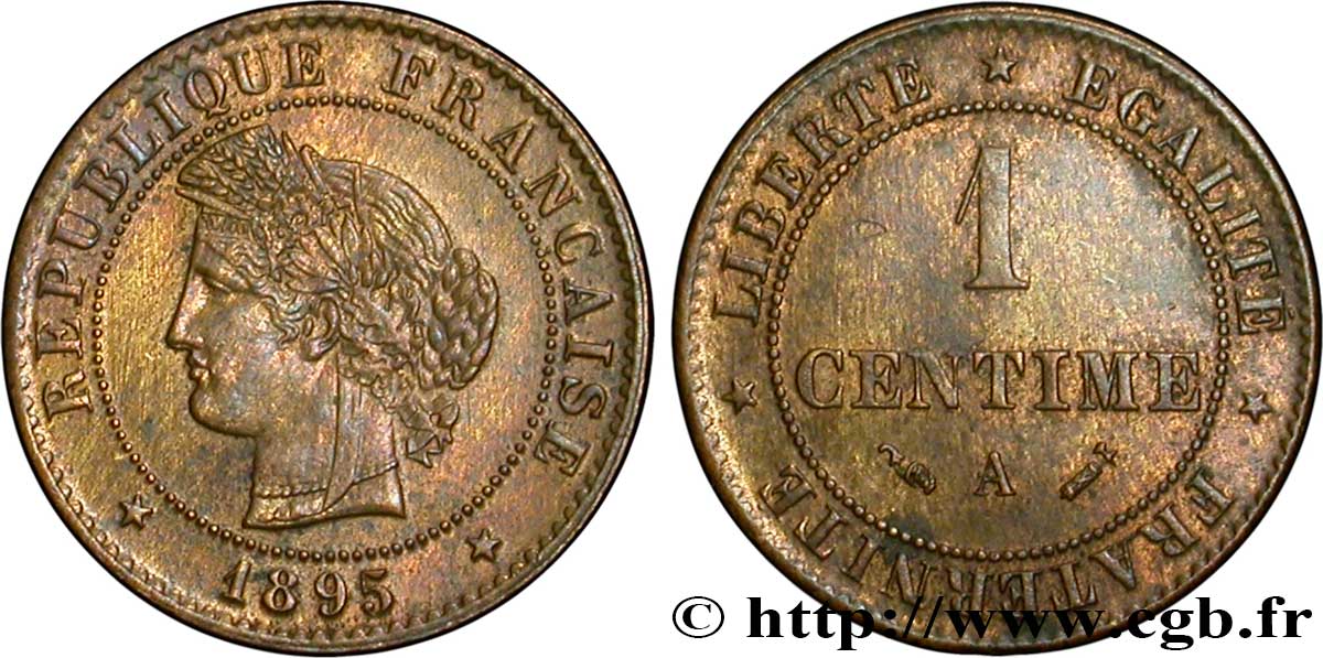 1 centime Cérès 1895 Paris F.104/22 SUP58 