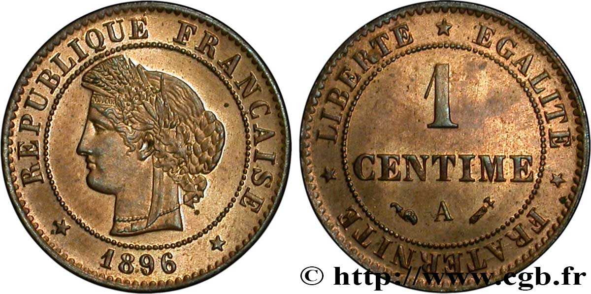 1 centime Cérès 1896 Paris F.104/23 SPL64 