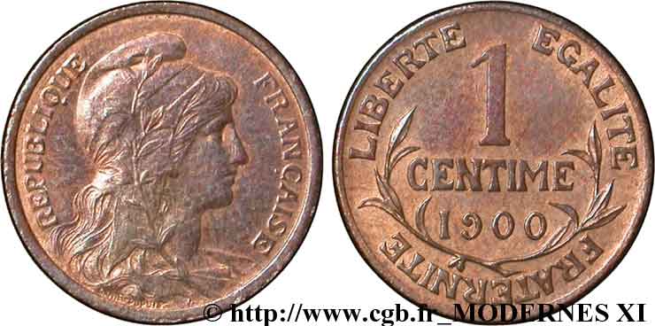 1 centime Daniel-Dupuis 1900 Paris F.105/4 SUP58 