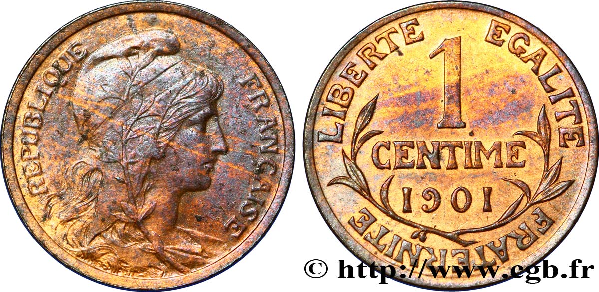 1 centime Daniel-Dupuis 1901 Paris F.105/6 SUP55 