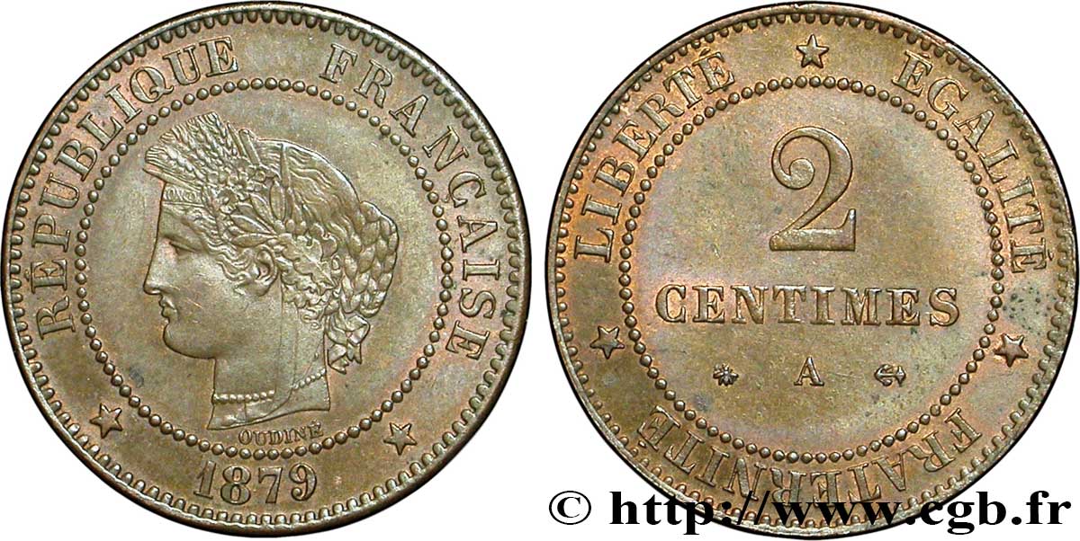 2 centimes Cérès 1879 Paris F.109/6 VZ55 