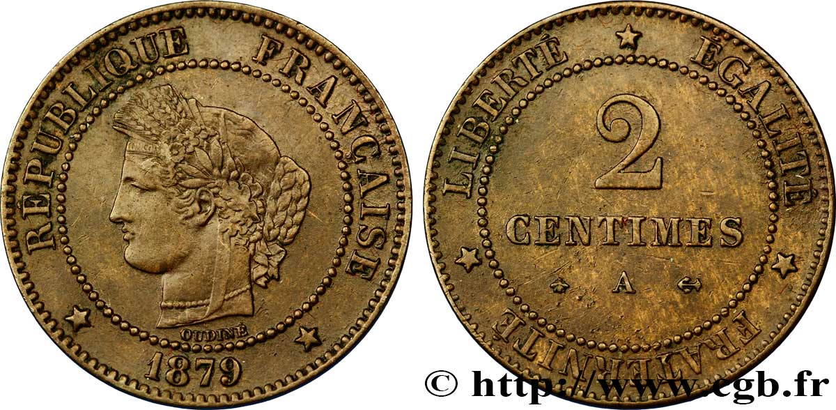 2 centimes Cérès 1879 Paris F.109/6 MBC48 