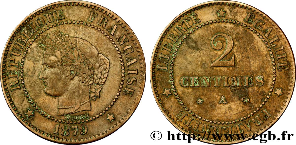 2 centimes Cérès 1879 Paris F.109/6 BC35 