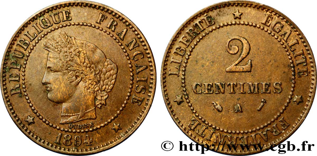 2 centimes Cérès 1894 Paris F.109/20 TTB48 