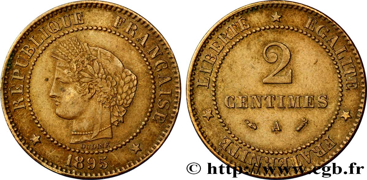 2 centimes Cérès 1895 Paris F.109/21 BB54 