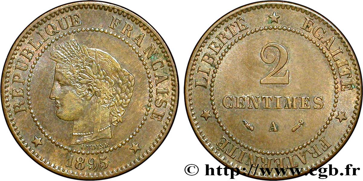 2 centimes Cérès 1895 Paris F.109/21 TTB40 