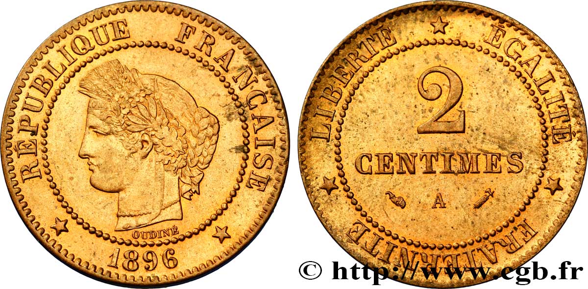 2 centimes Cérès 1896 Paris F.109/22 SPL60 