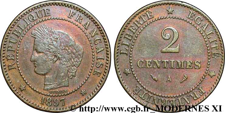 2 centimes Cérès 1897 Paris F.109/23 BC35 
