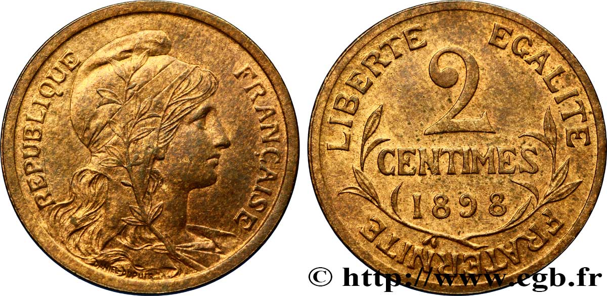 2 centimes Daniel-Dupuis 1898 Paris F.110/1 SUP58 