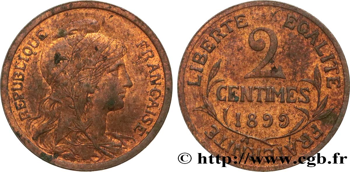 2 centimes Daniel-Dupuis 1899 Paris F.110/3 VZ58 