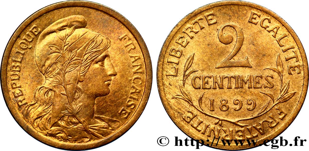 2 centimes Daniel-Dupuis 1899 Paris F.110/3 SUP55 