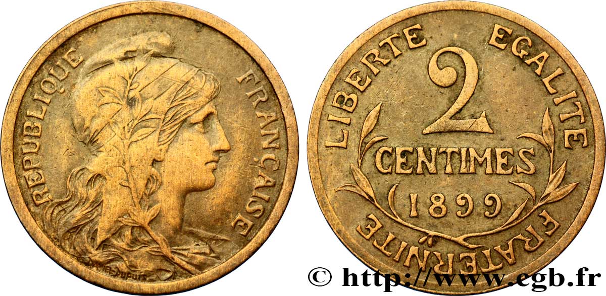 2 centimes Daniel-Dupuis 1899 Paris F.110/3 VF20 