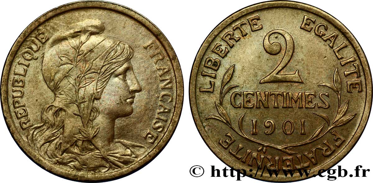 2 centimes Daniel-Dupuis 1901 Paris F.110/6 TTB54 