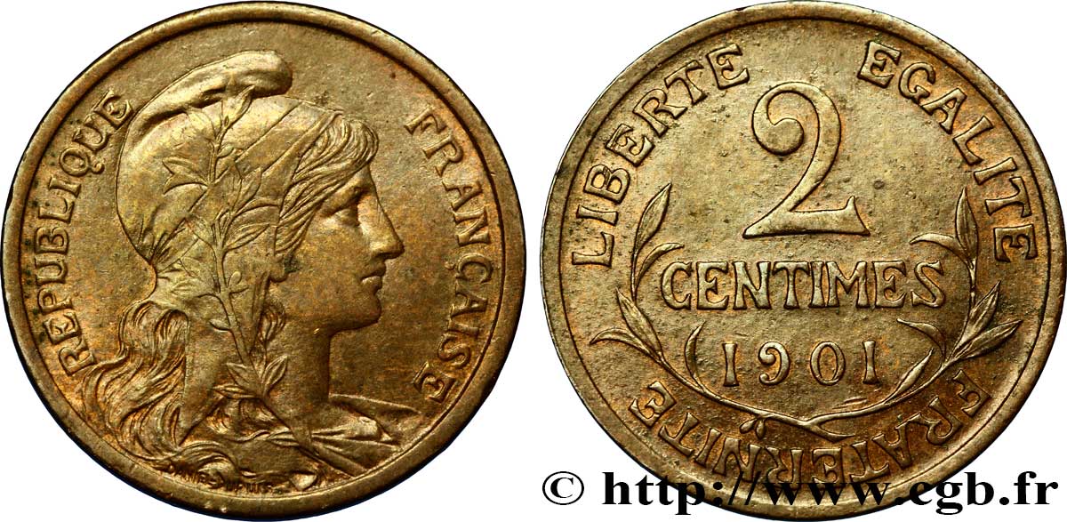 2 centimes Daniel-Dupuis 1901 Paris F.110/6 XF48 
