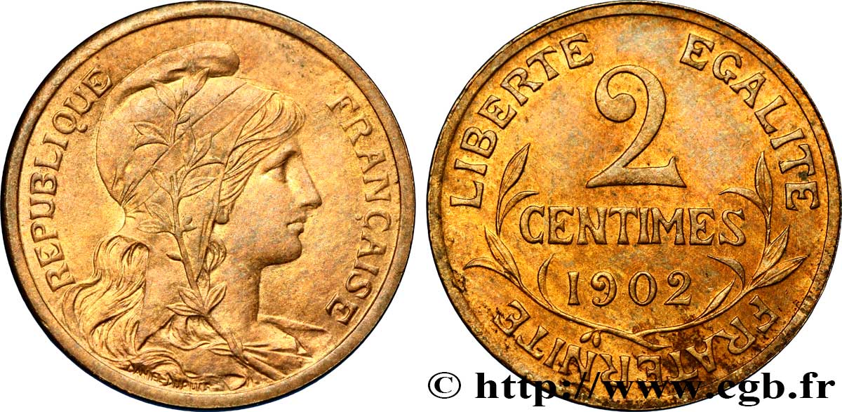 2 centimes Daniel-Dupuis 1902 Paris F.110/7 SUP58 