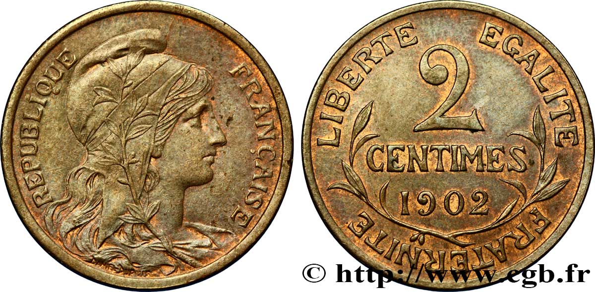 2 centimes Daniel-Dupuis 1902 Paris F.110/7 AU55 