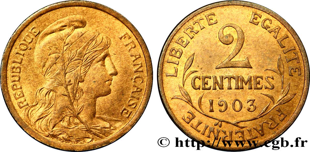 2 centimes Daniel-Dupuis 1903 Paris F.110/8 SUP60 