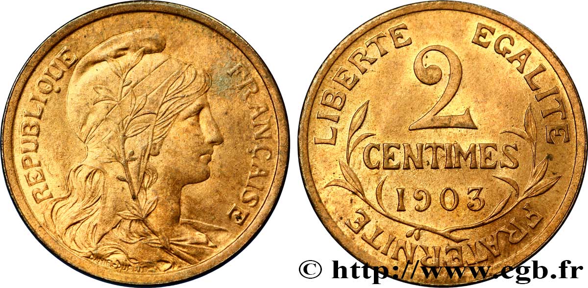2 centimes Daniel-Dupuis 1903 Paris F.110/8 AU58 