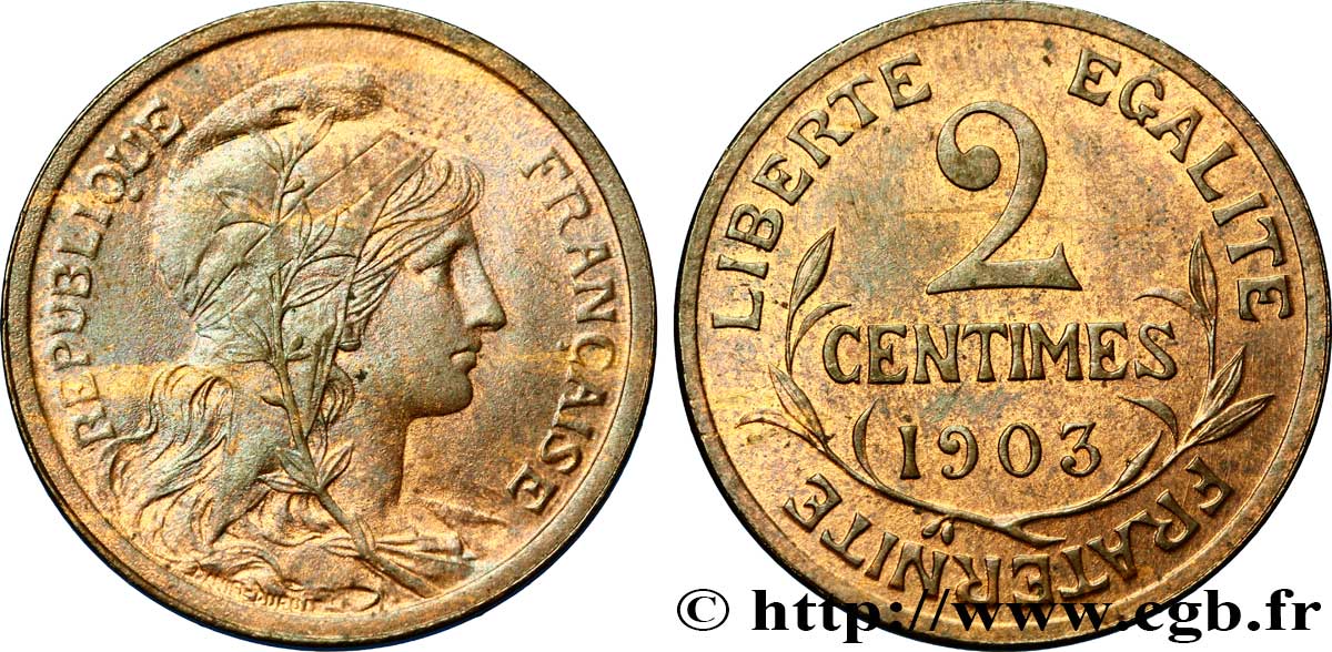2 centimes Daniel-Dupuis 1903 Paris F.110/8 VZ55 