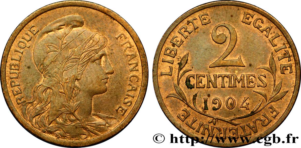 2 centimes Daniel-Dupuis 1904 Paris F.110/9 VZ58 