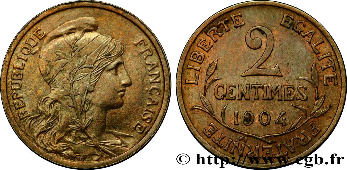 2 centimes Daniel-Dupuis 1904 Paris F.110/9 AU55 
