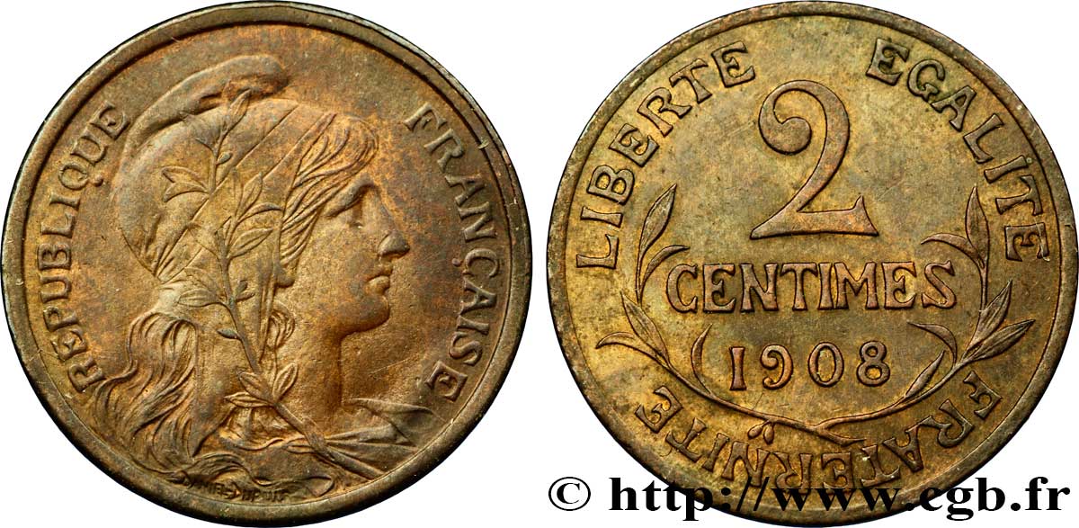 2 centimes Daniel-Dupuis 1908 Paris F.110/11 BB48 