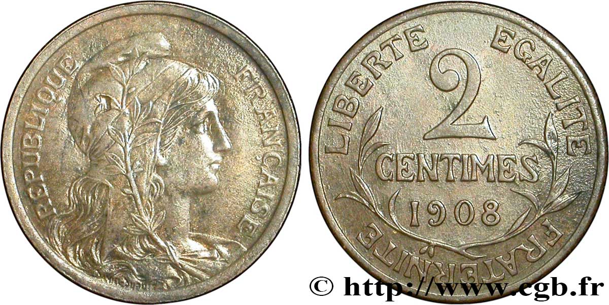 2 centimes Daniel-Dupuis 1908 Paris F.110/11 BB40 