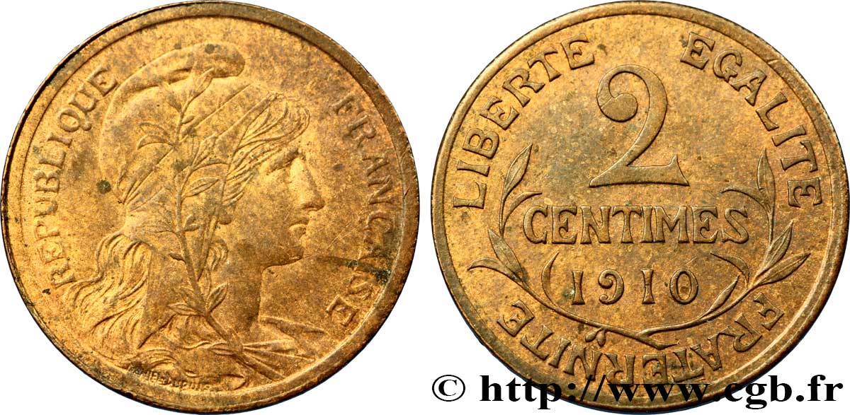 2 centimes Daniel-Dupuis 1910 Paris F.110/13 EBC55 