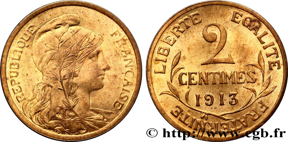2 centimes Daniel-Dupuis 1913 Paris F.110/16 EBC60 