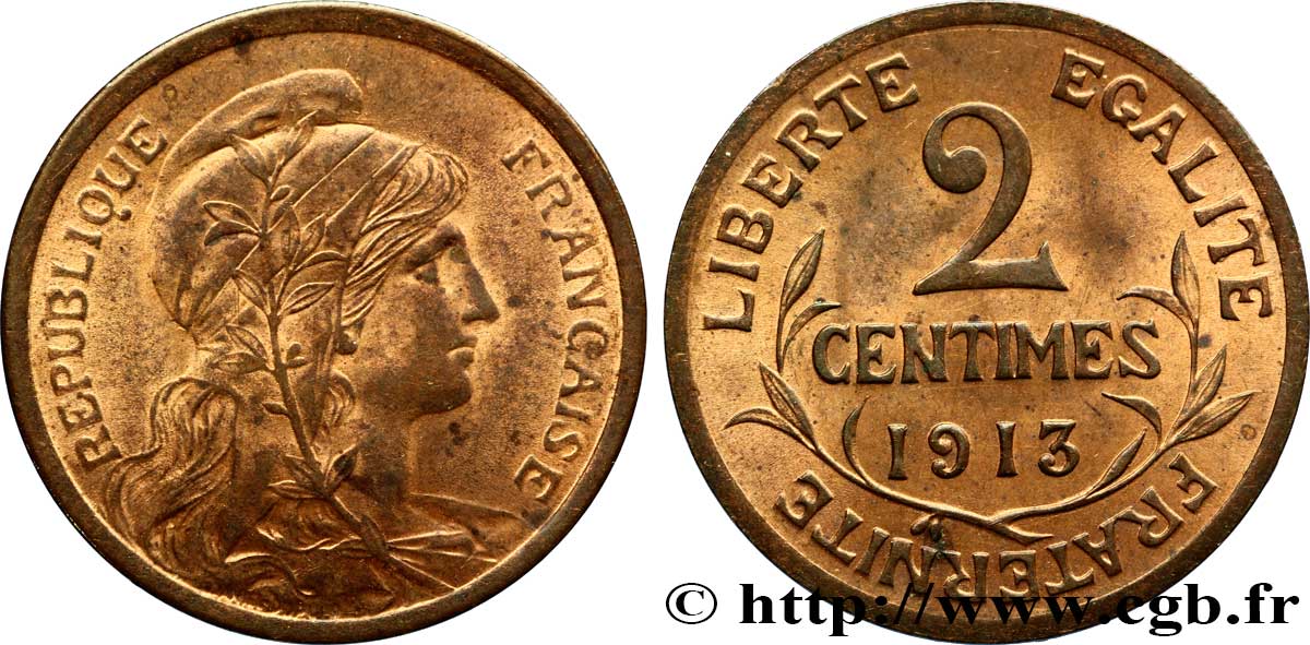 2 centimes Daniel-Dupuis 1913 Paris F.110/16 AU58 