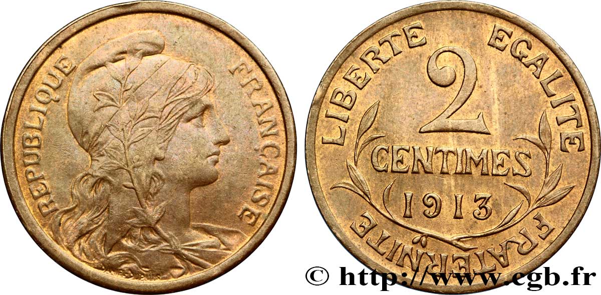2 centimes Daniel-Dupuis 1913 Paris F.110/16 AU55 