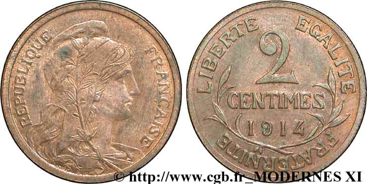2 centimes Daniel-Dupuis 1914 Paris F.110/17 TTB 