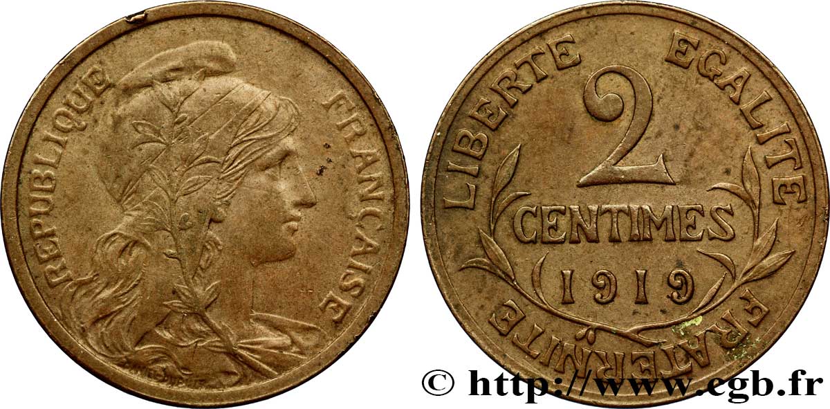 2 centimes Daniel-Dupuis 1919 Paris F.110/19 TTB40 