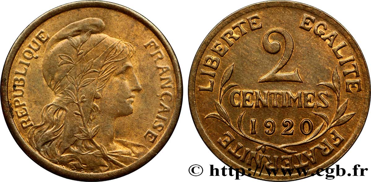 2 centimes Daniel-Dupuis 1920 Paris F.110/20 VZ58 