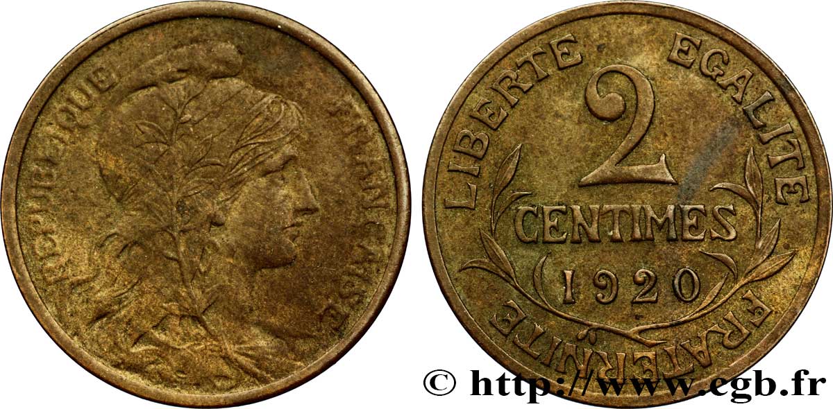 2 centimes Daniel-Dupuis 1920 Paris F.110/20 VF35 