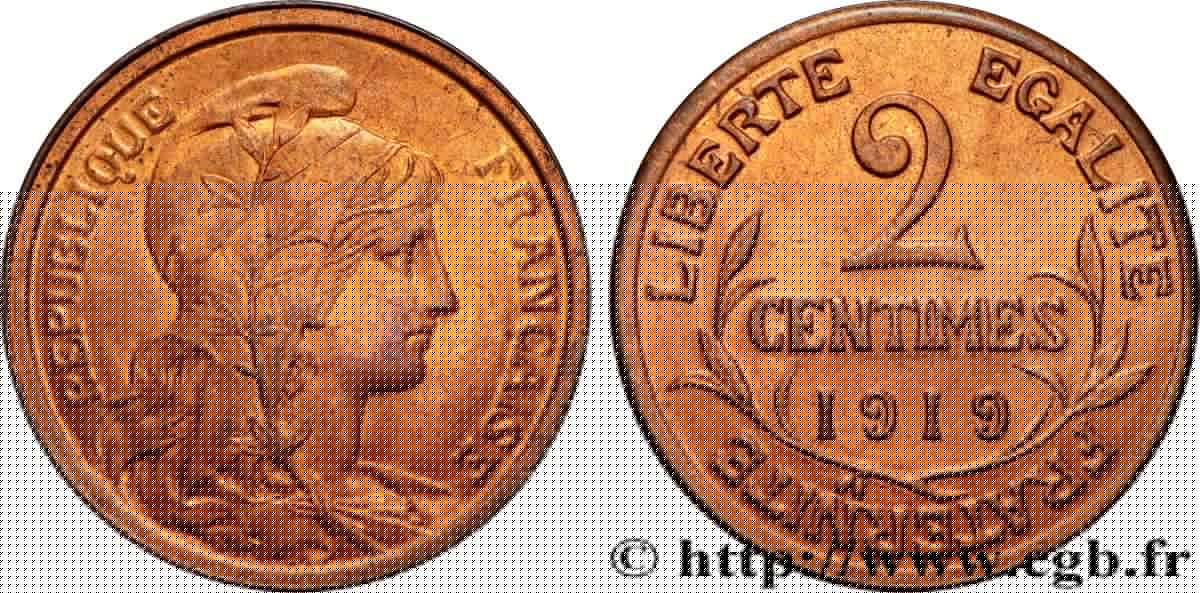 2 centimes Daniel-Dupuis 1919 Paris F.110/19 MS63 