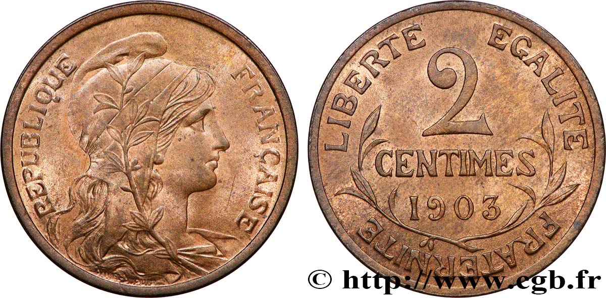 2 centimes Daniel-Dupuis 1903 Paris F.110/8 MS63 