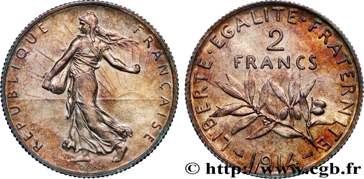2 francs Semeuse 1914  F.266/15 MS63 