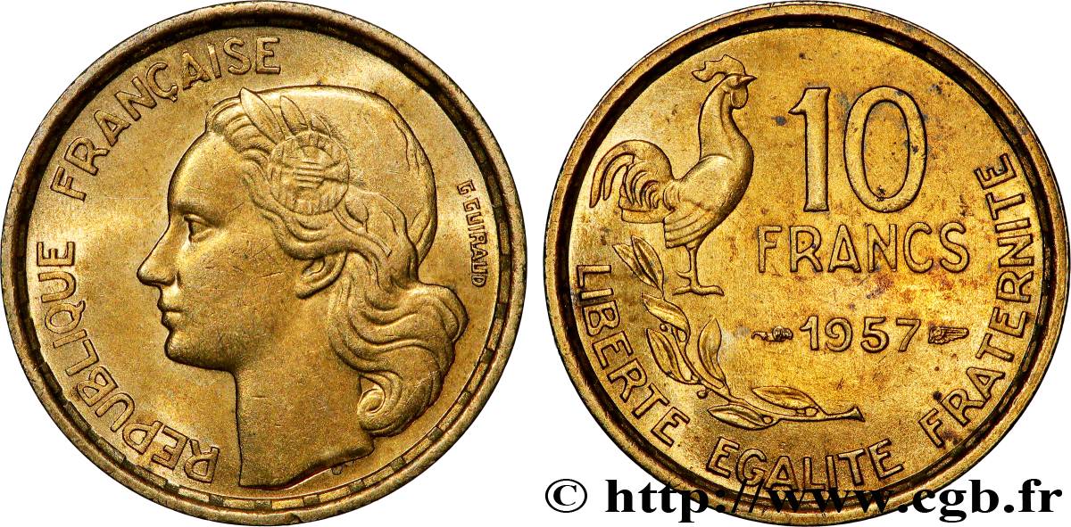 10 francs Guiraud 1957  F.363/13 SPL60 
