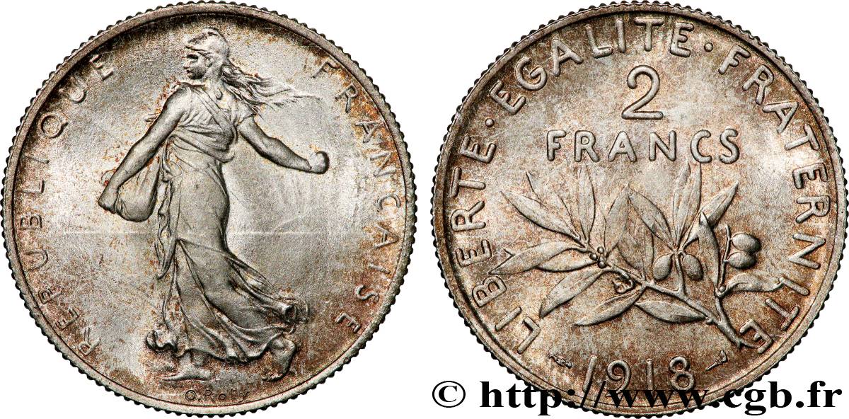 2 francs Semeuse 1918  F.266/20 SPL62 