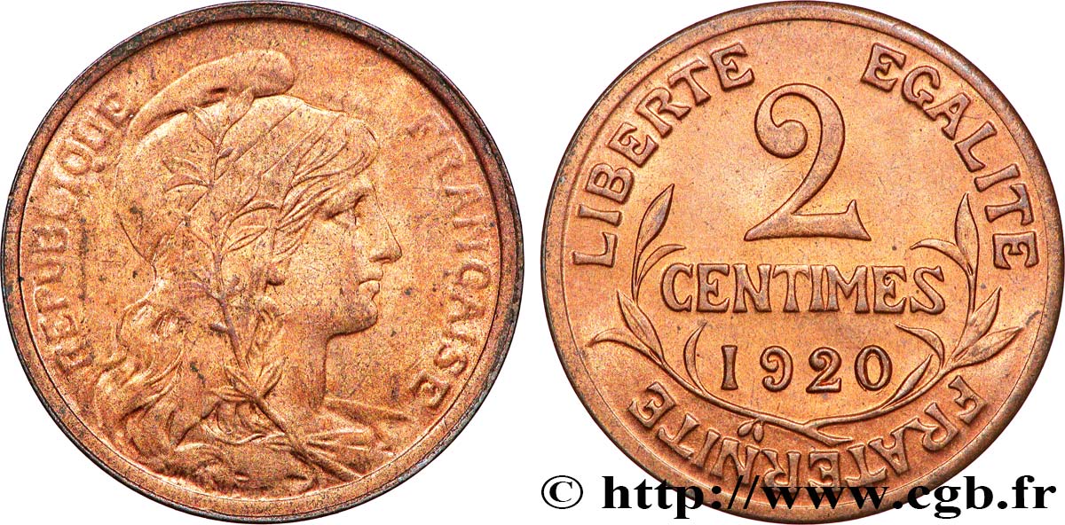 2 centimes Daniel-Dupuis 1920 Paris F.110/20 MS60 