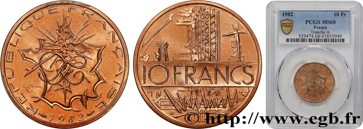 10 francs Mathieu, Tranche A 1982 Pessac F.365/10 FDC68 PCGS