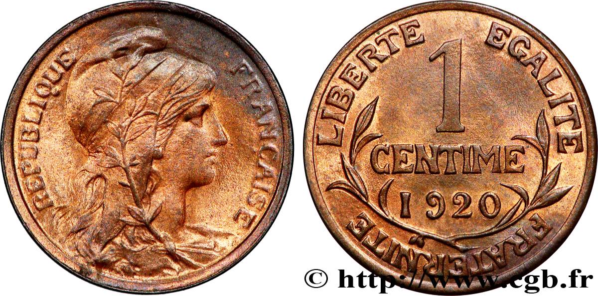 1 centime Daniel-Dupuis 1920  F.105/19 MS65 