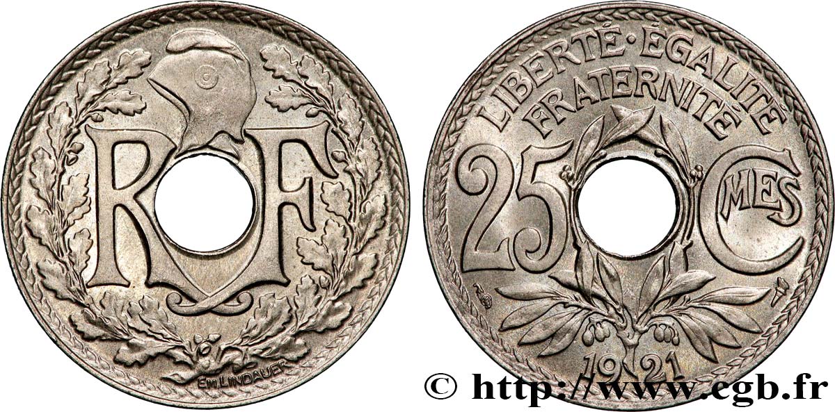 25 centimes Lindauer 1921  F.171/5 MS64 