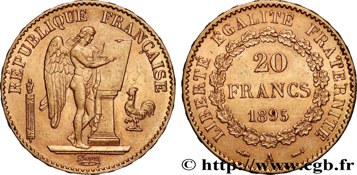 20 francs or Génie, IIIe République 1895 Paris F.533/19 AU 