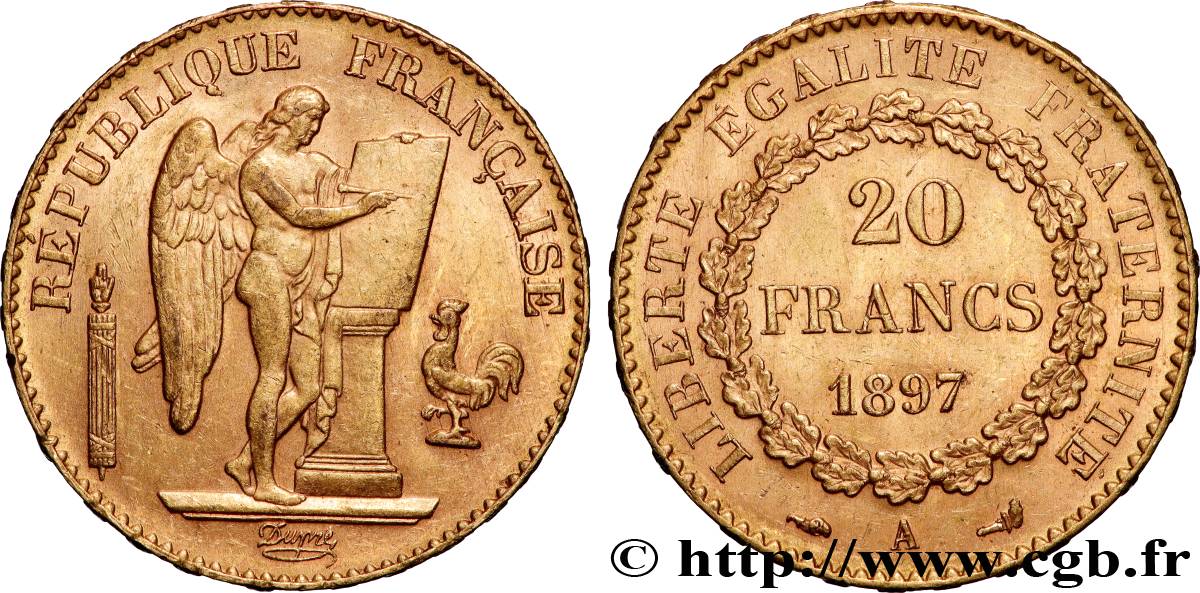 20 francs or Génie, Troisième République 1897 Paris F.533/22 VZ 