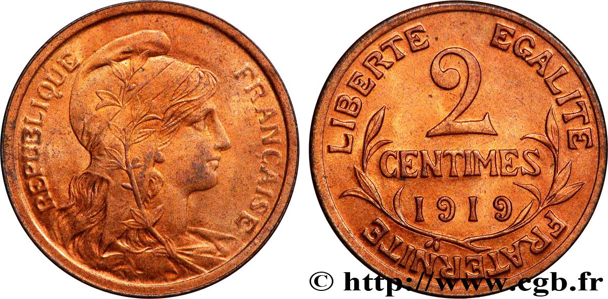 2 centimes Daniel-Dupuis 1919 Paris F.110/19 MS64 
