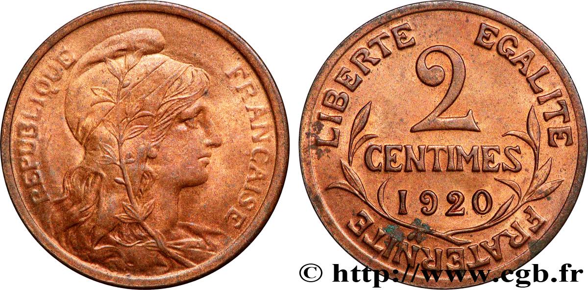 2 centimes Daniel-Dupuis 1920 Paris F.110/20 MS60 