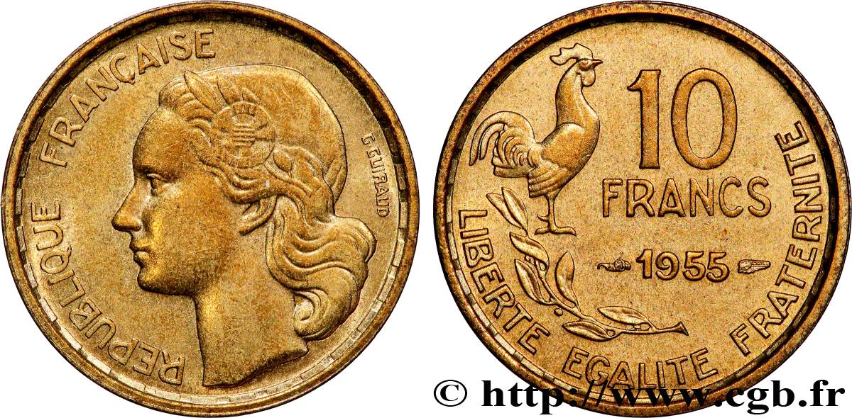 10 francs Guiraud 1955  F.363/12 MS64 
