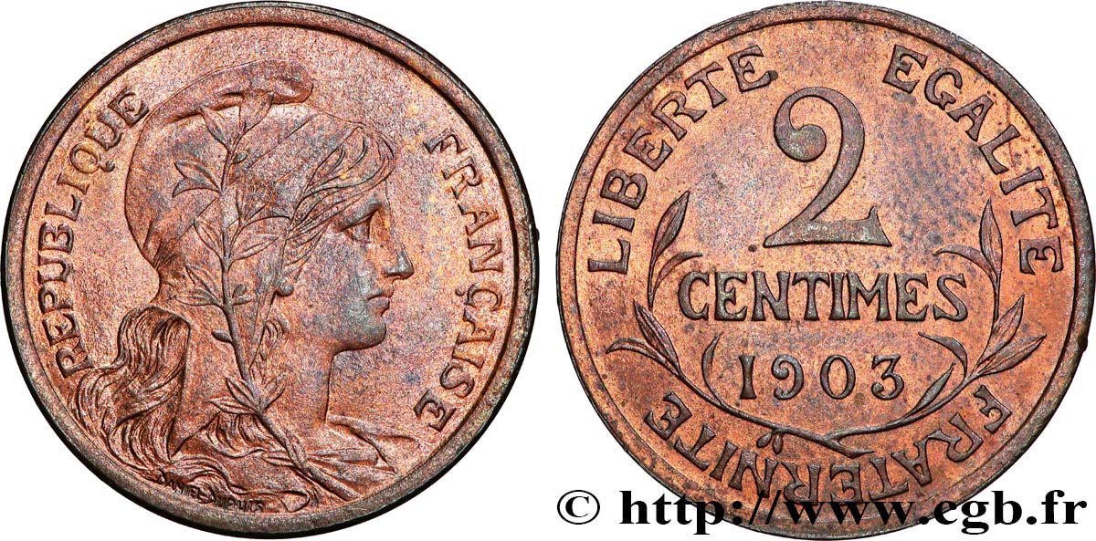 2 centimes Daniel-Dupuis 1903 Paris F.110/8 SPL63 